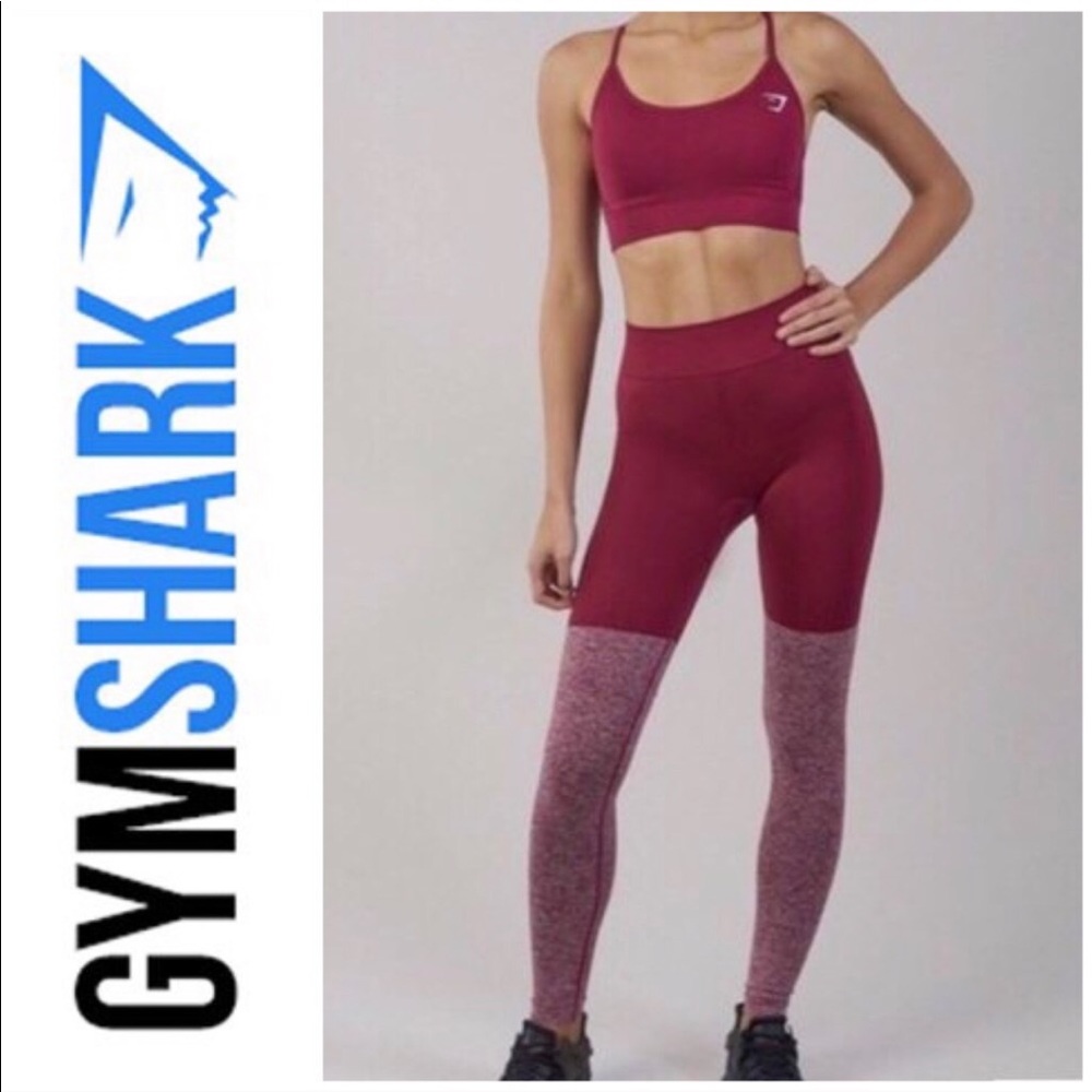 Gymshark 2 toned beet red leggings